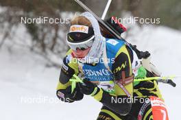 12.02.2011, Fort Kent, United States of America (USA): Marie Dorin (FRA), Rossignol, Rottefella, OneWay - IBU world cup biathlon, pursuit women, Fort Kent (USA). www.nordicfocus.com. © Manzoni/NordicFocus. Every downloaded picture is fee-liable.