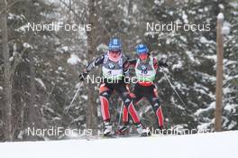 11.02.2011, Fort Kent, United States of America (USA): Miriam Goessner (GER), Fischer, Salomon, Swix, adidas, Kathrin Hitzer (GER), Madshus, Rottefella, Swix, adidas - IBU world cup biathlon, sprint women, Fort Kent (USA). www.nordicfocus.com. © Manzoni/NordicFocus. Every downloaded picture is fee-liable.