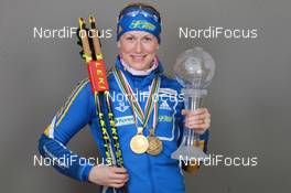 18.03.2011, Holmenkollen, Norway (NOR): Helena Ekholm (SWE), Fischer, Rottefella, Leki, adidas - IBU world cup biathlon, training, Holmenkollen (NOR). www.nordicfocus.com. © Manzoni/NordicFocus. Every downloaded picture is fee-liable.