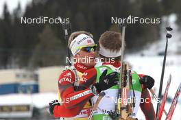 20.03.2011, Holmenkollen, Norway (NOR): Tarjei Boe (NOR), Fischer, Rottefella, Swix, ODLO, Emil Hegle Svendsen (NOR), Madshus, Rottefella, Swix, Odlo - IBU world cup biathlon, mass men, Holmenkollen (NOR). www.nordicfocus.com. © Manzoni/NordicFocus. Every downloaded picture is fee-liable.