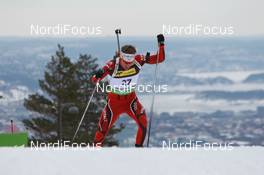 17.03.2011, Holmenkollen, Norway (NOR): Emil Hegle Svendsen (NOR), Madshus, Rottefella, Swix, Odlo - IBU world cup biathlon, sprint men, Holmenkollen (NOR). www.nordicfocus.com. © Manzoni/NordicFocus. Every downloaded picture is fee-liable.