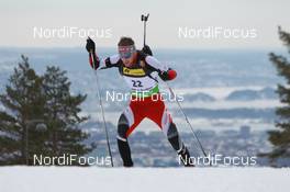 17.03.2011, Holmenkollen, Norway (NOR): Simon Eder (AUT), Fischer, Rottefella, Swix - IBU world cup biathlon, sprint men, Holmenkollen (NOR). www.nordicfocus.com. © Manzoni/NordicFocus. Every downloaded picture is fee-liable.