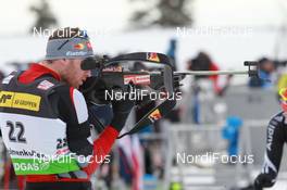 17.03.2011, Holmenkollen, Norway (NOR): Simon Eder (AUT), Fischer, Rottefella, Swix - IBU world cup biathlon, sprint men, Holmenkollen (NOR). www.nordicfocus.com. © Manzoni/NordicFocus. Every downloaded picture is fee-liable.