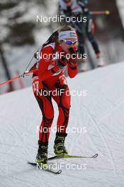 17.03.2011, Holmenkollen, Norway (NOR): Laure Soulie (AND), Fischer, Rottefella, Exel - IBU world cup biathlon, sprint women, Holmenkollen (NOR). www.nordicfocus.com. © Manzoni/NordicFocus. Every downloaded picture is fee-liable.