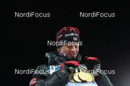 11.03.2011, Khanty-Mansiysk, Russia (RUS): Tarjei Boe (NOR), Fischer, Rottefella, Swix, ODLO - IBU world championships biathlon, medals, Khanty-Mansiysk (RUS). www.nordicfocus.com. © Manzoni/NordicFocus. Every downloaded picture is fee-liable.