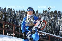 02.03.2011, Khanty-Mansiysk, Russia (RUS): Dorothea Wierer (ITA), Rossignol, Rottefella, Casco with her four gold and three silver medals from the Junior World Championships and the European Championship- IBU world championships biathlon, medals, Khanty-Mansiysk (RUS). www.nordicfocus.com. © Manzoni/NordicFocus. Every downloaded picture is fee-liable.