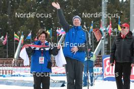 13.03.2011, Khanty-Mansiysk, Russia (RUS): Brigitte Bentele (GER), competition secretary Ruhpolding and Claus Pichler (GER), Mayor of Ruhpolding- IBU world championships biathlon, relay women, Khanty-Mansiysk (RUS). www.nordicfocus.com. © Manzoni/NordicFocus. Every downloaded picture is fee-liable.