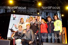 07.08.2011, Puettlingen, Germany (GER):  The Young Stars: Cadurisch/Wiestner (SUI), Leunig/Hermann (GER), Riesle/Willeitner (GER), Vigneron/Ehrhart (FRA), Behringer/Doll (GER) - 7th ODLO City Biathlon, Puettlingen (GER). www.nordicfocus.com. © Manzoni/NordicFocus. Every downloaded picture is fee-liable.