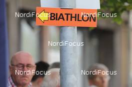 07.08.2011, Puettlingen, Germany (GER):  Biathlon Feature: Road-Sign - 7th ODLO City Biathlon, Puettlingen (GER). www.nordicfocus.com. © Manzoni/NordicFocus. Every downloaded picture is fee-liable.