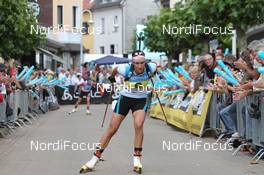 07.08.2011, Puettlingen, Germany (GER):  Sabrina Buchholz (GER), Rossignol, Rottefella, Leki, adidas  - 7th ODLO City Biathlon, Puettlingen (GER). www.nordicfocus.com. © Manzoni/NordicFocus. Every downloaded picture is fee-liable.