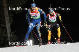 30.11.2011, Oestersund, Sweden (SWE): Carl-Johan Bergman (SWE), Rossignol, Rottefella, Leki, adidas, Andreas Birnbacher (GER), Fischer, Rottefella, Alpina, Leki, adidas - IBU world cup biathlon, individual men, Oestersund (SWE). www.nordicfocus.com. © Manzoni/NordicFocus. Every downloaded picture is fee-liable.