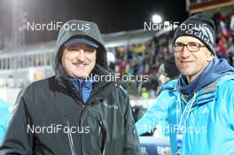 01.12.2011, Oestersund, Sweden (SWE): Franz Berger (AUT), IBU race director and Winfried Walter of Infront Austria - IBU world cup biathlon, individual women, Oestersund (SWE). www.nordicfocus.com. © Manzoni/NordicFocus. Every downloaded picture is fee-liable.