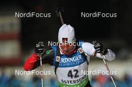 02.12.2011, Oestersund, Sweden (SWE): Jean Philippe Leguellec (CAN), Rossignol, Rottefella, Swix - IBU world cup biathlon, sprint men, Oestersund (SWE). www.nordicfocus.com. © Manzoni/NordicFocus. Every downloaded picture is fee-liable.