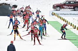 11.12.2011, Hochfilzen, Austria (AUT): the big group arrives at the shooting range - IBU world cup biathlon, relay men, Hochfilzen (AUT). www.nordicfocus.com. © Felgenhauer/NordicFocus. Every downloaded picture is fee-liable.