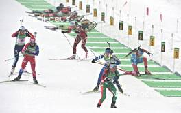 11.12.2011, Hochfilzen, Austria (AUT): athletes leave the shooting range - IBU world cup biathlon, relay women, Hochfilzen (AUT). www.nordicfocus.com. © Felgenhauer/NordicFocus. Every downloaded picture is fee-liable.