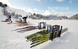 08.12.2011, Hochfilzen, Austria (AUT): Fischer skis ready for tests - IBU world cup biathlon, training, Hochfilzen (AUT). www.nordicfocus.com. © Felgenhauer/NordicFocus. Every downloaded picture is fee-liable.
