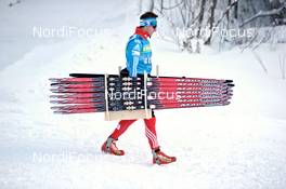 08.12.2011, Hochfilzen, Austria (AUT): a lot of russian Madshus skis - IBU world cup biathlon, training, Hochfilzen (AUT). www.nordicfocus.com. © Felgenhauer/NordicFocus. Every downloaded picture is fee-liable.