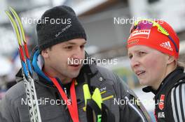 16.12.2011, Hochfilzen, Austria (AUT): Charly Haas (GER), Franziska Hildebrand (GER), Salomon, Leki, adidas - IBU world cup biathlon, sprint women, Hochfilzen (AUT). www.nordicfocus.com. © Manzoni/NordicFocus. Every downloaded picture is fee-liable.
