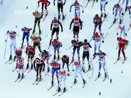 03.01.2011, Oberstdorf, Germany (GER): group, in front l-r Alex Harvey (CAN), Fischer, Salomon, Swix, Dario Cologna (SUI), Fischer, Rottefella, Alpina, Swix, Odlo, Alexander Legkov (RUS), Madshus, Rottefella, Swix, adidas, eEmil Joensson (SWE), Fischer, Salomon, Craft, Swix  - FIS world cup cross-country, tour de ski, pursuit men, Oberstdorf (GER). www.nordicfocus.com. © Hemmersbach/NordicFocus. Every downloaded picture is fee-liable.