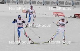 06.01.2011, Toblach, Italy (ITA): Group, l-r: Arianna Follis (ITA), Fischer, Salomon, Swix, Charlotte Kalla (SWE), Fischer, Salomon, Swix, Craft, behind Marianna Longa (ITA), Fischer, Salomon, One Way  - FIS world cup cross-country, tour de ski, 15km women handicap start, Toblach (ITA). www.nordicfocus.com. © Hemmersbach/NordicFocus. Every downloaded picture is fee-liable.