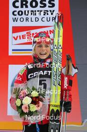 09.01.2011, Val di Fiemme, Italy (ITA): 2nd and fastest of the day Therese Johaug (NOR), Fischer, Salomon, Swix  - FIS world cup cross-country, tour de ski, final climb women, Val di Fiemme (ITA). www.nordicfocus.com. © Hemmersbach/NordicFocus. Every downloaded picture is fee-liable.