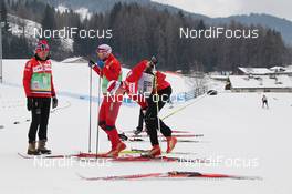 07.01.2011, Val di Fiemme, Italy (ITA): Feature, Norvegian waxing team testing skis - FIS world cup cross-country, tour de ski, training, Val di Fiemme (ITA). www.nordicfocus.com. © Hemmersbach/NordicFocus. Every downloaded picture is fee-liable.