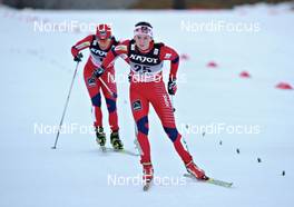15.01.2011, Liberec, Czech Republic (CZE): l-r: Marit Bjoergen (NOR), Fischer, Rottefella, Swix , Celine Brun-Lie (NOR), Fischer, Rottefella, Alpina, Swix  - FIS world cup cross-country, individual sprint, Liberec (CZE). www.nordicfocus.com. © Felgenhauer/NordicFocus. Every downloaded picture is fee-liable.