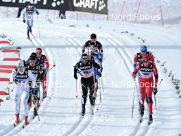 16.01.2011, Liberec, Czech Republic (CZE): l-r: Calle Halfvarsson (SWE), Fischer, Alpina, Swix, Craft, Christoph Eigenmann (SUI), Rossignol, Rottefella, Exel, One Way, Ola Vigen Hattestad (NOR), Fischer, Rottefella, Swix  - FIS world cup cross-country, team sprint, Liberec (CZE). www.nordicfocus.com. © Felgenhauer/NordicFocus. Every downloaded picture is fee-liable.