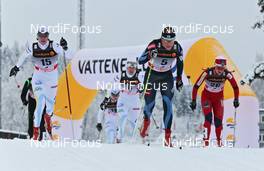 23.01.2011, Otepaeae, Estland (EST): group, in front l-r: Lina Andersson (SWE), Madshus, Rottefella, Craft and Aino Kaisa Saarinen (FIN), Rossignol, Rottefella, Alpina, One Way  - FIS world cup cross-country, individual sprint, Otepaeae (EST). www.nordicfocus.com. © Hemmersbach/NordicFocus. Every downloaded picture is fee-liable.