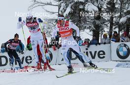 23.01.2011, Otepaeae, Estland (EST): group, in front, l-r: Teodor Peterson (SWE), Rossignol, Alpina, One Way, Craft and Emil Joensson (SWE), Fischer, Salomon, Craft, Swix  - FIS world cup cross-country, individual sprint, Otepaeae (EST). www.nordicfocus.com. © Hemmersbach/NordicFocus. Every downloaded picture is fee-liable.