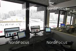 21.01.2011, Otepaeae, Estland (EST): Speakers cabin, feature - FIS world cup cross-country, training, Otepaeae (EST). www.nordicfocus.com. © Hemmersbach/NordicFocus. Every downloaded picture is fee-liable.