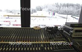 21.01.2011, Otepaeae, Estland (EST): the mixing desk of the stadiums sound system, feature - FIS world cup cross-country, training, Otepaeae (EST). www.nordicfocus.com. © Hemmersbach/NordicFocus. Every downloaded picture is fee-liable.