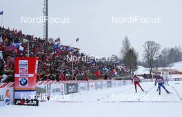 05.02.2011, Rybinsk, Russia (RUS): venue, spectators, Semi Final, in front Alexei Petukhov (RUS), Fischer, Fischer, Rottefella, Swix, Adidas  - FIS world cup cross-country, individual sprint, Rybinsk (RUS). www.nordicfocus.com. © Hemmersbach/NordicFocus. Every downloaded picture is fee-liable.