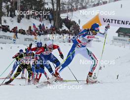 05.02.2011, Rybinsk, Russia (RUS): group, in front Magda Genuin (ITA), Rossignol, Rottefella, One Way  - FIS world cup cross-country, individual sprint, Rybinsk (RUS). www.nordicfocus.com. © Hemmersbach/NordicFocus. Every downloaded picture is fee-liable.