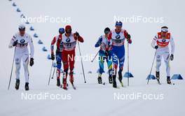 13.03.2011, Lahti, Finland (FIN):  (l-r) Jesper Modin (SWE), Fischer, Swix, Salomon, Craft, John Kristian Dahl (NOR), Madshus, Swix, Alpina, Rottefella, Michail Devjatiarov (RUS), Fischer, Swix, Rottefella, Adidas and Emil Joensson (SWE), Fischer, Swix, Salomon, Craft - FIS world cup cross-country, individual sprint, Lahti (FIN). www.nordicfocus.com. © Laiho/NordicFocus. Every downloaded picture is fee-liable.