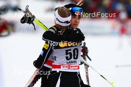 12.03.2011, Lahti, Finland (FIN):  (in front - behind) Elisabeth Stephen (USA) and Morgan Arritola (USA) - FIS world cup cross-country, pursuit women, Lahti (FIN). www.nordicfocus.com. © Laiho/NordicFocus. Every downloaded picture is fee-liable.
