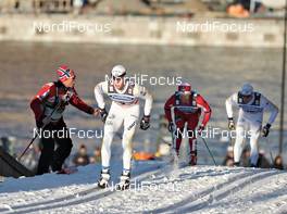 16.03.2011, Stockholm, Sweden (SWE): l-r: Jesper Modin (SWE), Fischer, Salomon, Swix, Craft, Casco, Martin Johnsrud Sundby (NOR), Fischer, Rottefella, Alpina, KV+, Daniel Rickardsson (SWE), Fischer, Salomon, Swix  - FIS world cup cross-country, individual sprint, Stockholm (SWE). www.nordicfocus.com. © Felgenhauer/NordicFocus. Every downloaded picture is fee-liable.