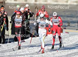 16.03.2011, Stockholm, Sweden (SWE): Katrin Zeller (GER), Rossignol, Rottefella, One Way, adidas, Lina Andersson (SWE), Madshus, Rottefella, Craft, Astrid Jacobsen (NOR), Fischer, Swix, Rottefella  - FIS world cup cross-country, individual sprint, Stockholm (SWE). www.nordicfocus.com. © Felgenhauer/NordicFocus. Every downloaded picture is fee-liable.