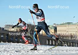 16.03.2011, Stockholm, Sweden (SWE): l-r: Nicole Fessel (GER), Rossignol, Rottefella, Alpina, One Way, adidas, Pirjo Muranen (FIN), Fischer, Exel, Craft  - FIS world cup cross-country, individual sprint, Stockholm (SWE). www.nordicfocus.com. © Felgenhauer/NordicFocus. Every downloaded picture is fee-liable.