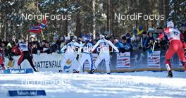 19.03.2011, Falun, Sweden (SWE): l-r: Charlotte Kalla (SWE), Fischer, Salomon, Swix, Craft, Arianna Follis (ITA), Fischer, Salomon, Swix, Anna Haag (SWE), Atomic, Salomon, One Way, Craft  - FIS world cup cross-country, pursuit women, Falun (SWE). www.nordicfocus.com. © Felgenhauer/NordicFocus. Every downloaded picture is fee-liable.