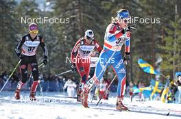 19.03.2011, Falun, Sweden (SWE): l-r: Stefanie Boehler (GER), Rossignol, Rottefella, Alpina, One Way, adidas, Heidi Weng (NOR), Fischer, Swix, Yulia Tchekaleva (RUS), Fischer, Alpina, Rottefella, Adidas, Swix  - FIS world cup cross-country, pursuit women, Falun (SWE). www.nordicfocus.com. © Felgenhauer/NordicFocus. Every downloaded picture is fee-liable.