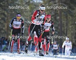 19.03.2011, Falun, Sweden (SWE): Valentina Shevchenko (UKR), Fischer, Salomon, Swix ahead of Nicole Fessel (GER), Rossignol, Rottefella, Alpina, One Way, adidas and Katrin Zeller (GER), Rossignol, Rottefella, One Way, adidas  - FIS world cup cross-country, pursuit women, Falun (SWE). www.nordicfocus.com. © Felgenhauer/NordicFocus. Every downloaded picture is fee-liable.