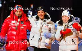 24.02.2011, Oslo, Norway (NOR): (l-r) Petter Northug (NOR), Fischer, Swix, Alpina, Rottefella, Skigo, Marcus Hellner (SWE), Fischer, Swix, Salomon, Craft and Emil Joensson (SWE), Fischer, Swix, Salomon, Craft  - FIS nordic world ski championships, cross-country, individual sprint, Oslo (NOR). www.nordicfocus.com. © Laiho/NordicFocus. Every downloaded picture is fee-liable.