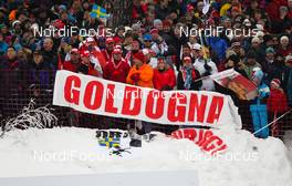 27.02.2011, Oslo, Norway (NOR): dario cologna´s fans  - FIS nordic world ski championships, cross-country, pursuit men, Oslo (NOR). www.nordicfocus.com. © Laiho/NordicFocus. Every downloaded picture is fee-liable.
