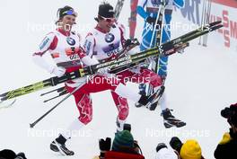 02.03.2011, Oslo, Norway (NOR):  rock´n roll by (l-r) Devon Kershaw (CAN), Fischer, Swix, Salomon, Halti and Alex Harvey (CAN), Fischer, Swix, Salomon, Halti - FIS nordic world ski championships, cross-country, team sprint, Oslo (NOR). www.nordicfocus.com. © Laiho/NordicFocus. Every downloaded picture is fee-liable.