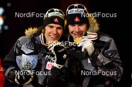 02.03.2011, Oslo, Norway (NOR): (l-r) Devon Kershaw (CAN), Fischer, Swix, Salomon, Halti and Alex Harvey (CAN), Fischer, Swix, Salomon, Halti  - FIS nordic world ski championships, cross-country, team sprint, Oslo (NOR). www.nordicfocus.com. © Laiho/NordicFocus. Every downloaded picture is fee-liable.
