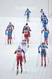 27.11.2011, Kuusamo, Finland (FIN): a chasing group fighting at the uphill - FIS world cup cross-country, pursuit women, Kuusamo (FIN). www.nordicfocus.com. © Felgenhauer/NordicFocus. Every downloaded picture is fee-liable.