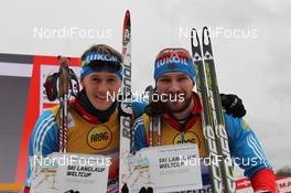 04.12.2011, Duesseldorf, Germany (GER): 2nd l-r: Nikita Kriukov (RUS), Rossignol, Rottefella, Swix, adidas, Alexei Petukhov (RUS), Fischer, Fischer, Rottefella, Swix, Adidas  - FIS world cup cross-country, team sprint, Duesseldorf (GER). www.nordicfocus.com. © Hemmersbach/NordicFocus. Every downloaded picture is fee-liable.