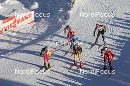11.12.2011, Davos, Switzerland (SUI): Chandra Crawford (CAN), Fischer, Rottefella, Swix, hede, Krista Lahteenmaki (FIN), Madshus, Rottefella, Marit Bjoergen (NOR), Fischer, Rottefella, Swix, Perianne Jones (CAN), Fischer, Rottefella, Alpina, One Way, Holly Brooks (USA), Salomon, Swix - FIS world cup cross-country, individual sprint, Davos (SUI). www.nordicfocus.com. © Manzoni/NordicFocus. Every downloaded picture is fee-liable.