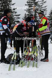 17.12.2011, Rogla, Slovenia (SLO): ski men Team France preparing skis - FIS world cup cross-country, mass men, Rogla (SLO). www.nordicfocus.com. © Hemmersbach/NordicFocus. Every downloaded picture is fee-liable.